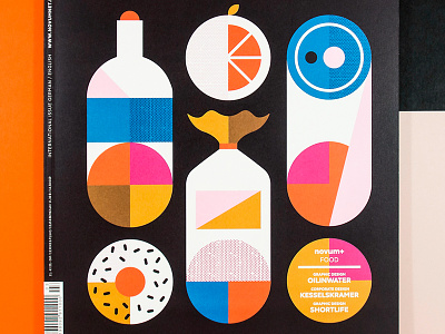 Novum Food azambuja bottle colors cover design food illustration magazine martin novum orange shapes