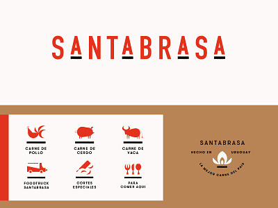 Santabrasa azambuja branding brasa corporate icons identity logo mark martin meat red type