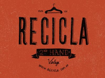 Recicla hand lettered logo typography