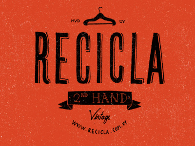 Recicla logo hand lettered typography