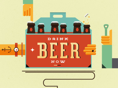 Beer! beer bottle drink hands illustration now