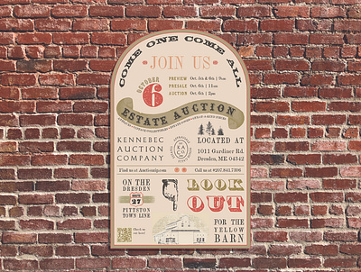 Kennebec Auction Company | Branding & Advertising advertising branding branding and identity branding concept branding design design event event branding event flyer graphic design illustration logo poster poster art poster design typography