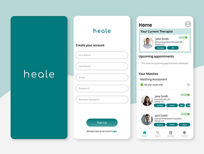 Heale - Mental Health App app design ui ux
