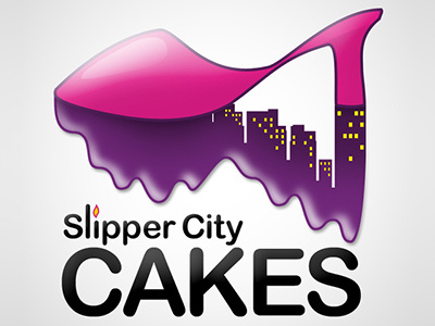 Slipper City Logo branding cakes high heel logo slipper