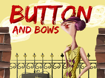 Button and bows art desing digital drawing illustration