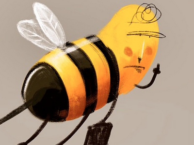 Bad day bad bee hater meh tired yellow