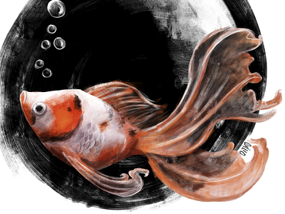 Finding art brush digital fish illustration moon photoshop