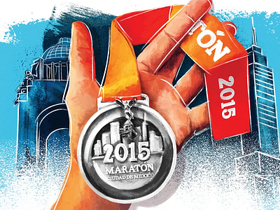 Maratón CDMX 2015 city hand illustration maratón mexico city photoshop winner