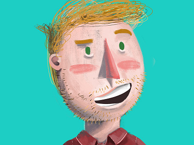 Self-portrait guy illustratar photoshop self portrait turquose