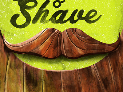 Moustache beard green illustration masculine moustache photoshop shave wacom wood texture