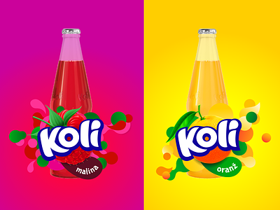 Koli bottles orange packaging raspberry redesign soda