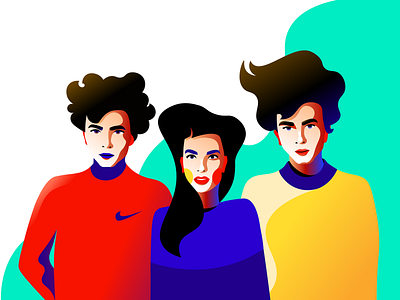 People character character design illustration man nike portrait woman