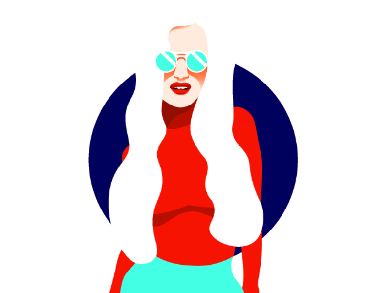 Attitude animation character design illustration motion design portrait sunglasses vector woman