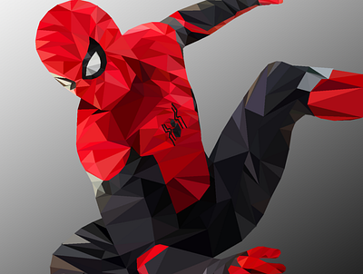 Spider-Man Low Poly Art design graphicdesign graphicdesigner low poly marvel mcu no way home poly art spiderman spiderman art