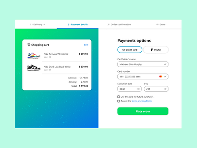 Daily UI 02 - Credit Card Checkout