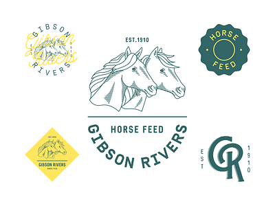Gibson Rivers animal branding design emblem engraved food graphic graphic design horse letter line logo logotype mark minimalist minimalistic monogram type typography vector