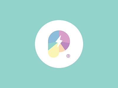 Pulse colors design flat graphic letter lightning logo minimalist p type
