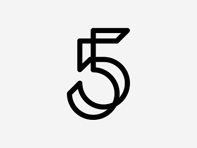 Number 5 5 brand branding design flat graphic graphic design graphicdesign icon line logo logodesign logotype mark minimalist minimalistic monogram number typography vector