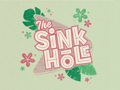 The Sink Hole – Tiki Bar Logo 1950s branding exotica graphic design illustration logo mid century mid century modern polynesia polynesian retro south pacific tiki tiki bar tiki culture tiki pop typography