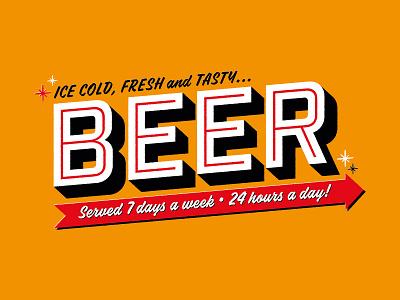 24/7 Beer – Dumb Fun beer craft beer graphic design retro retro typography sign writing signage typographic typography vintage typography