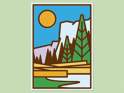 El Capitan – Print graphic art halftone illustration landscape travel vector vector illustration yosemite