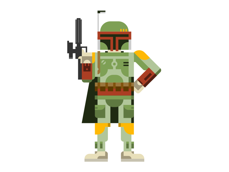 Boba Fett boba fett star wars bounty hunter mandalorian armor blaster vector illustration sci fi character