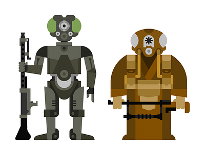 4-LOM & Zuckuss 4 lom blaster bounty hunter character droid gand illustration robot sci fi star wars vector zuckuss