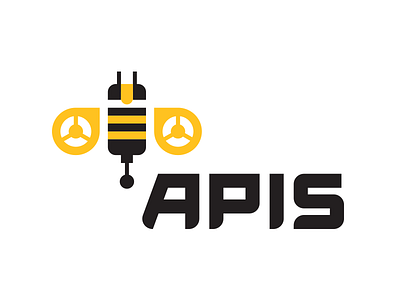 Apis v02 agriculture bee drone flight logo remote control robot uav vector