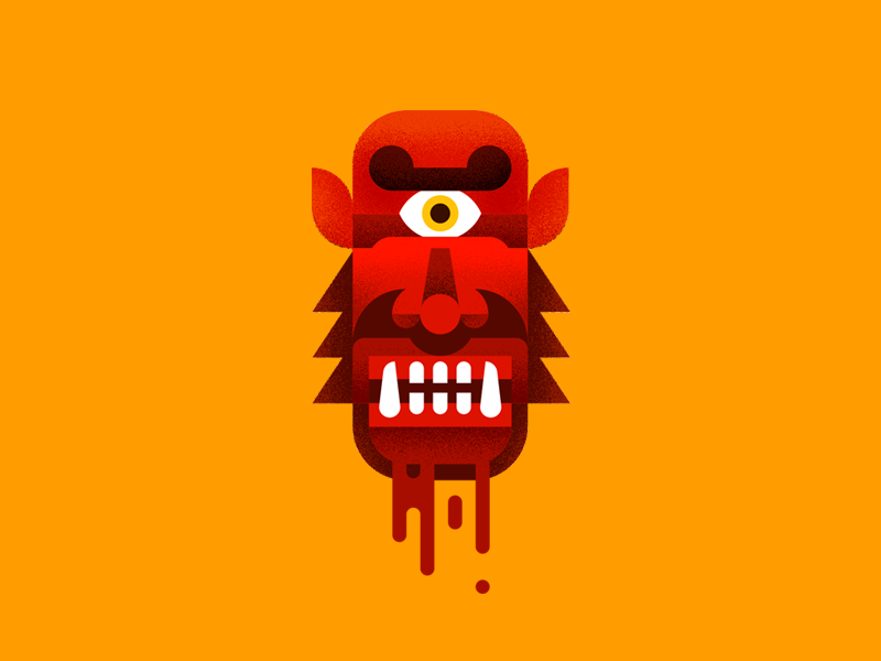 Cysquatch vector illustration metal music cyclops blood mythical mastodon