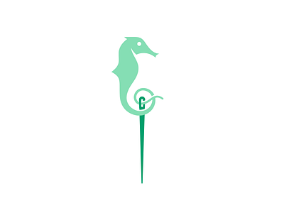 Seahorse clothing conservation logo needle ocean seahorse sewing thread