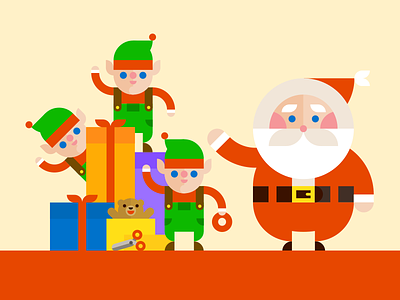 Claus and Company bear christmas elves gifts holidays presents ribbon santa toys wrapping