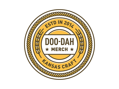 Doo-Dah 01 badge kansas logo rope seal stars wheat wichita