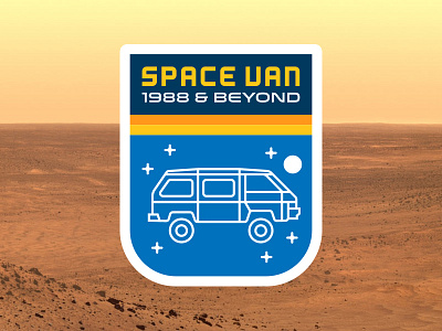 Space Van Mission Patch 1980s 4x4 adventure exploration mission outer space patch space stars toyota van wonderwagon