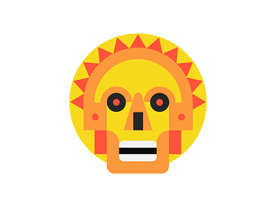 Skull - Aztec Inspired ancient artifact aztec death doom geometric illustration mask mesoamerican art ominous skull sun