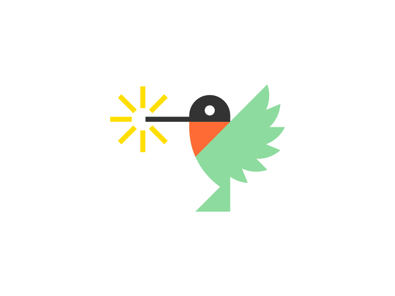 Hummingbird sunshine hummingbird logo shine sun drink bird animal minimal geometric flight nature