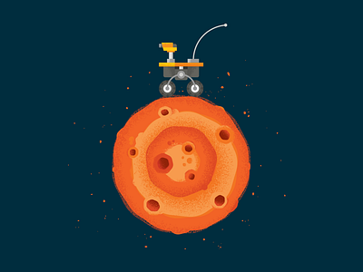 Rover on the Roll crater dust exploration illustration planet robot rover space texture