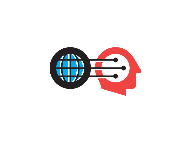 FGF illustration icon head brain thinking connection prediction trends economics globe global