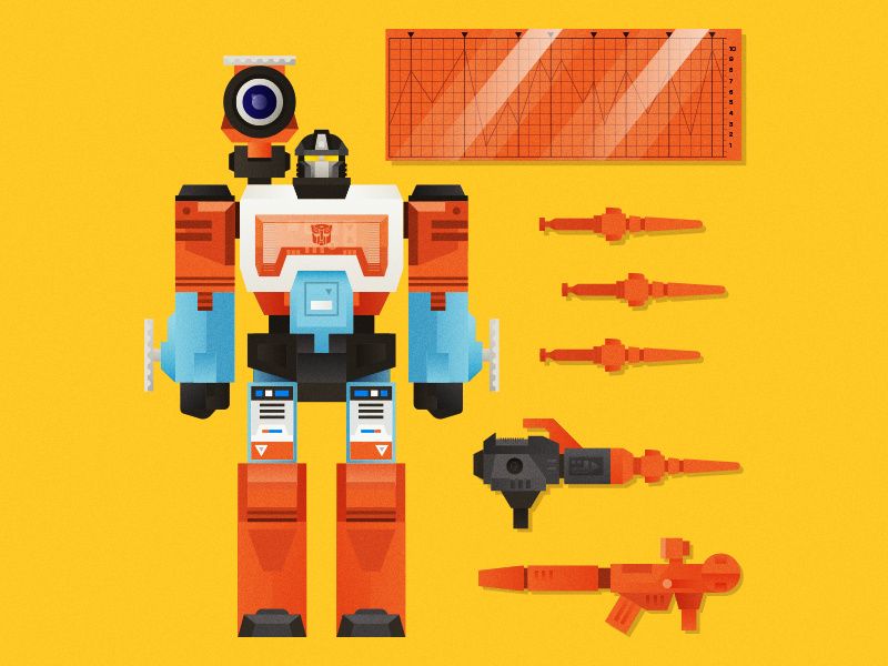 G1 Perceptor - Heroic Autobot Scientist decoder rifle missile launcher microscope weapons illustration 1980s action figure toy robot robots in disguise transformer