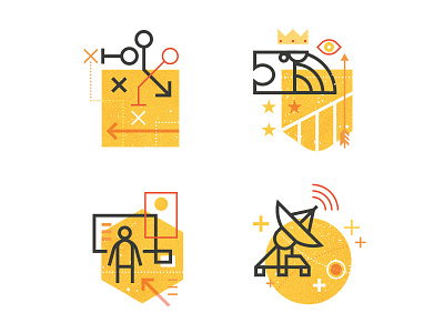 Capabilites communication engagement experience icons identity illustration line shape strategy texture vector