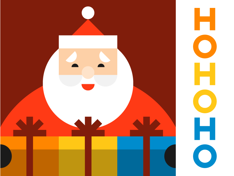 HOHOHO vector cheer repetition presents claus shapes illustration gifts holiday christmas santa