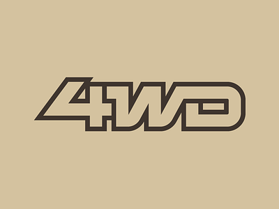 4WD 4-wheel drive 4wd 4x4 adventure decal offroad thick lines typography vehicle