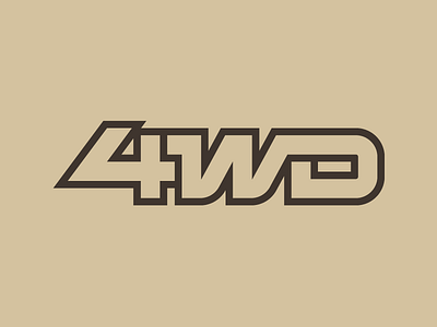 4WD 4 wheel drive 4wd 4x4 adventure decal offroad thick lines typography vehicle