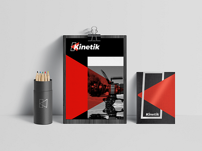 Kinetik - Branding branding camera flat logo minimal red