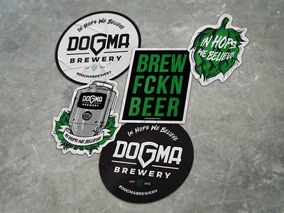 Dogma Brewery - Stickers brewery craftbeer green hops illustrator sticker