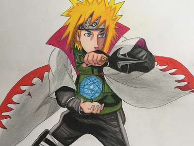 I edited a photo of hokage Naruto by drawing his manga outfit