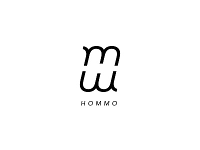 Hommo logo monogram negative space