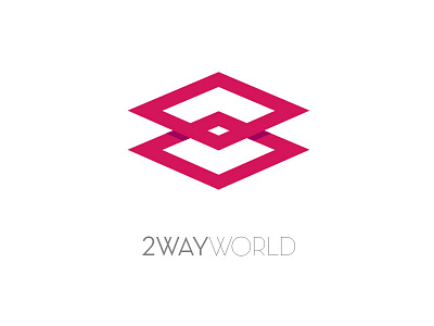 2 Way World logo concept negative space