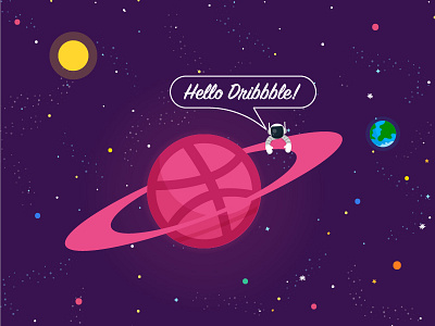 Hello Dribbble! debut dribbble planet space