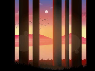 sunset graphic design graphicdesign illustraion illustrations scenery