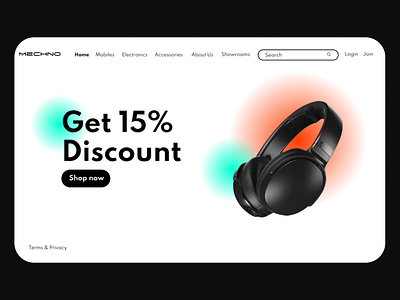 E-commerce site landing  page UI design